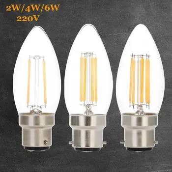 10vnt/Daug B22 Kaištiniai Matinio LED, Kaitinamosios Lemputės, lemputė šviesos 2W 4W 6W Pritemdomi šaltai Balta Šiltai balta 220V 240V led Žibintai