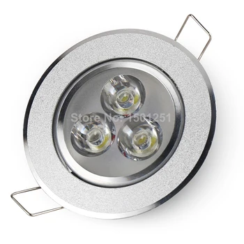 10vnt/daug LED Downlight 3W Vietoje, LED DownLight Pritemdomi 110V, 220V LED Spot Embedded Downlight Baltųjų rūmų