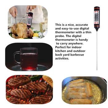10vnt/daug mini pen tipo Virtuvės Valgių Maisto Mėsos Zondas Skaitmeninis GRILIS Termometras, Temperatūros matuoklis LCD su mažmeninės langelyje