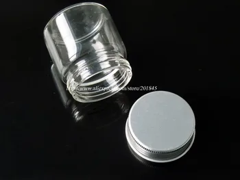 10vnt/Daug skaidraus Stiklo Buteliukas Buteliukas Žavesio Mini Stiklo Butelis Su Sidabro Spalvos Spiralės Aliuminio Dangteliais Diametras 47mm