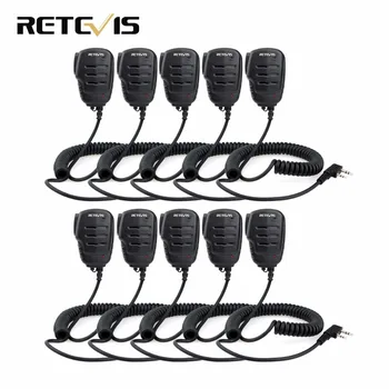 10vnt Retevis RS-111 2 PIN Nuotolinio Garsiakalbis Mikrofonas Kenwood Baofeng UV-5R Retevis H777 RT5R RT22 RT3 RT5 RT81 TYT C9052A