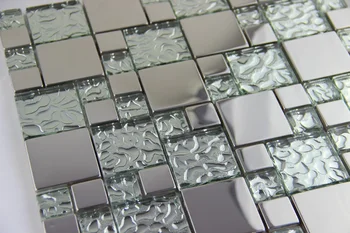 11 kvadratinių metrų nerūdijančio plieno, metalo, stiklo mozaikos plytelės virtuvės backsplash vonios kambarys dušo fone viešbutis dekoratyvinės tapetų