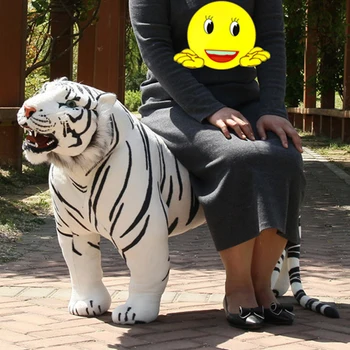 110cm Minkštas Didžiulis Imituojant Gyvūnų White Tiger Pliušinis Žaislas Miško Tigrai 43inch Fotografijos Rekvizitai Namų Dekoravimo, Dovanų 2 Spalvos