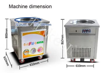 110v, 220v R410 Mailius ledų mašina kepti ledo roll vieną plokščią lėkštę valcavimo kepti ledo gaminimo aparatas ledus rolls šaldymo mašina