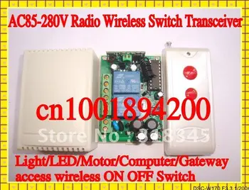110V 85V-280V 2CH RF bevielis nuotolinio valdymo jungiklis sistema(1transmitter&1receiver) 10A Perjungti/Akimirksnį belaidžio tinklo jungiklis ON OFF