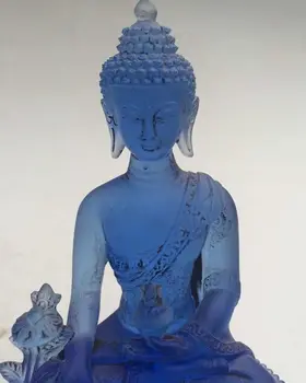 12 cm * / Retas Mėlyna Keteros Krištolo, Liuli Budos statula