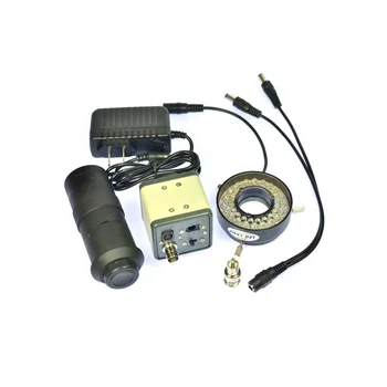 1200TVL BNC Skaitmeninės Pramonės Mikroskopo vaizdo Kamera 100X Zoom C-mount Objektyvas 40 LED Žiedo Šviesos Jutiklis 