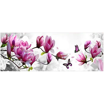 126X47cm 5D diamond tapybos magnolia gėlių DMC 447 spalva diamond siuvinėjimo jautė, 