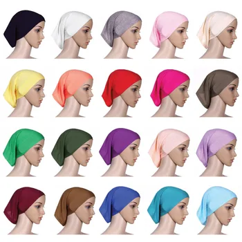 12PCS Naujas Fashon Musulmonišką Hidžabą Trumpas Islamo Hijab moterų Vidinis Dangtelis Islamo Šalikas Skrybėlės, galvos Apdangalai, Underscarf
