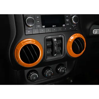 12Pcs Orange ABS Vairo Apdaila Oro Sąlygos Ventiliacijos Interjero Aksesuarų Durų Rankena Padengti Rinkiniai Jeep Wrangler JK 11-17