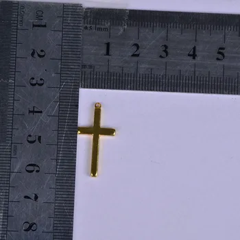 13*2.3 mm, 50pcs Vario Medžiaga, Sidabro aukso paprasta kryžiaus pakabukai už kaklo Pakabukas, 