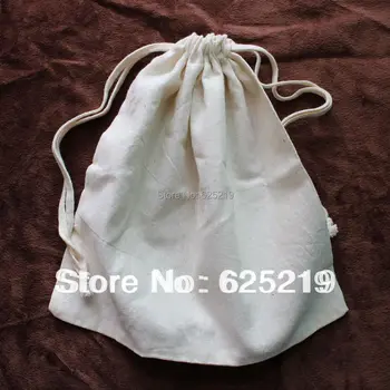 140g/m2 medvilne (50pcs/lot) 25*25cm/10*10 colių organinių gamtos raišteliu medvilnės maišelis gali pritaikyti logo & dydis