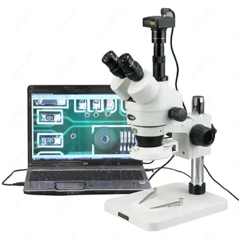 144-LED Zoom Stereo Mikroskopas--AmScope Prekių 3,5 X-180X Gamybos 144-LED Zoom Stereo Mikroskopas su 5MP Skaitmeninis Fotoaparatas