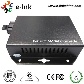 15.4 W multi-mode Sieniniai 10/100Mbps Fast Ethernet PoE/PSE Media Konverteriai