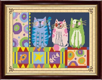 150 x 105 Grotelės, karoliukai, siuvinėjimo rinkinys trys katės animacinių filmų Full beadwork namų dekoro amatų rankdarbiams amatų namų puošybai