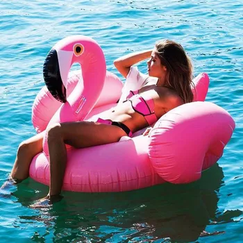 150CM 60 Colių Milžinišką Pripučiamą Flamingo Baseinas Plaukti Rožinė Važiuoti-Dėl Plaukimo Žiedas Suaugusiems, Vaikams, Vandens Atostogų Šalis Žaislai Piscina