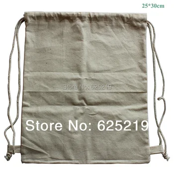 150g/m2 (20pcs/lot) 25*30 cm/10*12inch medvilnės maišelį ekologiškų natūralių raišteliu ant nugaros kuprinė maišelis maišas pritaikyti logotipas