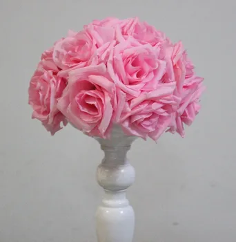 15cm rožinės spalvos Elegantiškas Dirbtinio Šilko Užspaudimo Rožių Gėlių Kamuolys Kabo Bučiavosi Kamuolius, Vestuvių Kambarys Šalis Dekoro Prekes
