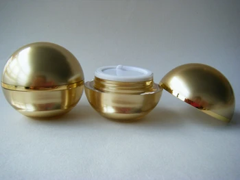 15g aukso/pearl balta akrilo rutulio formos grietinėlės indelį plastiko jar paakių kremas/day cream /kapsulės/kremas/gelis kosmetikos pakuotės