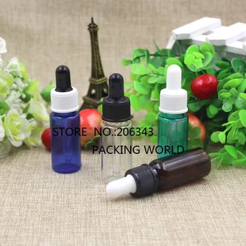 15ML keletą spalvų plastikinių PET butelis su plastiko apykaklė balta/juoda lemputė buteliuko lašintuvu