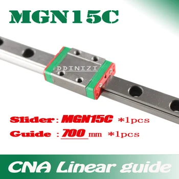 15mm Linijinis Vadovas MGN15 700mm linijinis geležinkelių būdas + MGN15C Ilgai linijinis vežimas, CNC X Y Z Ašies Nemokamas pristatymas
