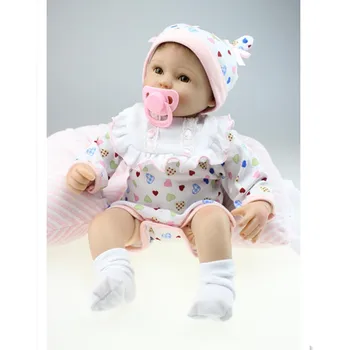 16 colių/40cm Silikono Reborn Baby Lėlės su Drabužiais,Tikroviška Naujagimiui-Reborn Minkštas Žaisti Lėlės Vaikams Gimtadienio Dovana