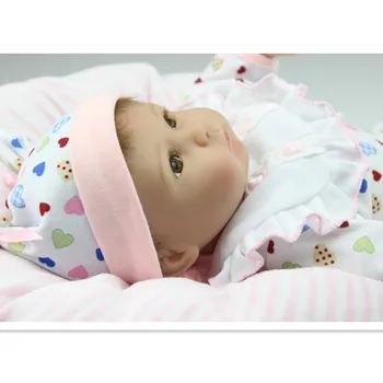 16 colių/40cm Silikono Reborn Baby Lėlės su Drabužiais,Tikroviška Naujagimiui-Reborn Minkštas Žaisti Lėlės Vaikams Gimtadienio Dovana