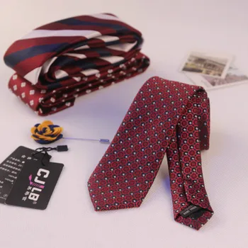 17color Mens siauras vestuvių verslo kaklo kaklaraištis Poliesteris šilko liesas, plonas 6cm raudona dizainerių mados žakardo dryžuotas 50pcs/daug