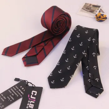 17color Mens siauras vestuvių verslo kaklo kaklaraištis Poliesteris šilko liesas, plonas 6cm raudona dizainerių mados žakardo dryžuotas 50pcs/daug