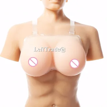 1800g F puodelio rudojo transvestitas drabužių netikras krūtis silikono breastforms diržai su realiomis boob