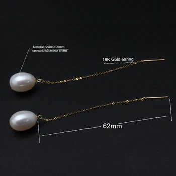 18k aukso lašas auskarai, papuošalai, originali ilgi auskarai moterims aukštos kokybės mados gėlavandenių perlų papuošalai