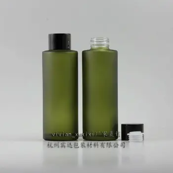 18pcs 100ml alyvuogių žalia matinio Stiklo butelis su juodu užsukamu esminių oli ar losjonu.kosmetikos pakuotės skysčių