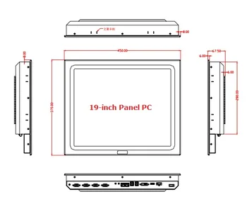 19 colių Ventiliatoriaus Pramonės Panel PC, Core i3 CPU, 2GB RAM ,320GB HDD, touchscreen tvirtas tablet pc HMI, 4*RS232, 4 X USB
