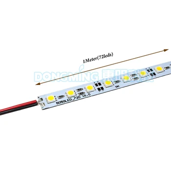 1m LED luces juosta 5050 SMD IP22 12V aliuminio profilis led juostelė šviesos sunku juostelės pagal kabinetas drabužių spinta, virtuvės apšvietimas