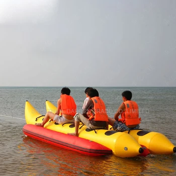 1PC Bananų valtis, vandens Pripučiami vandens žuvų, vandens, bananų laivu didelis surf vandens pripučiami žaislai du kartus iš eilės 6 sėdimos vietos