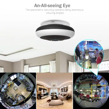 (1set) 360 Smart Panoraminis Saugumo Kameros su Lubų, Sienų Desk Mount Milžiniškas Peržiūrėti Kampas Ir 2 Būdas Audio Domofonas su Nemokama programa