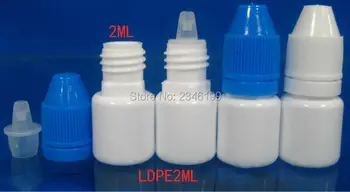 2 ML 100vnt/lot200pcs/daug E sulčių Butelį,PE Tuščias Plastikinis Butelis su Lašintuvu Childproof Bžūp, 