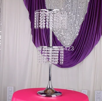 2 pakopų Aukštis 125cm kristalų vestuvių dekoravimas puošmena kelių švino (Neturi būti gėlių ir granulių,pritaikyti 65-170cmH)
