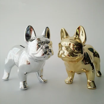 2 Spalvos Danga Mielas Bull Dog Pinigų Dėžių Imitacija Šuo Piggy Bank Kambarį Kabineto Papuošalai Dekoratyvinės Dailės Keramikos Amatai