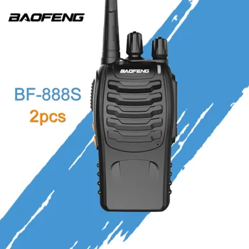 2 VNT Baofeng BF-888S Walkie Talkie 5W Nešiojamą Pofung UHF 5W 400-470MHz 16CH Dviejų krypčių Nešiojama CB Radijo ryšio