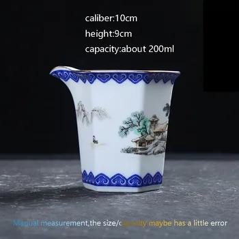200/300ML Kinų Stiliaus Keramikos, Porceliano Emalio Spalva Tikroji Taurė Rankena Drinkware Cha Hai Office Arbatos Ceremonija Priedai Puodeliai