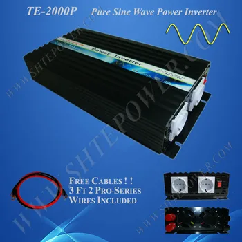 2000W/2KW 12V DC Į 220V AC Pure Sine Wave Power Inverter (4 KW didžiausioji galia) Universal/vokietija/prancūzija/australija lizdas, galima