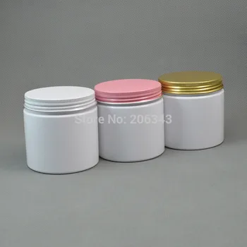 200G balto plastiko PET jar/pot/butelis/inde su kelių spalvų dangtis esmė/naktinis kremas/kaukė gelio/vaškas/drėkintuvai odos priežiūra