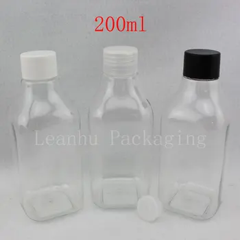 200ml X 30 skaidraus plastiko butelis , aikštėje PET inde su užsukamu kosmetikos pakuotės , Tuščias losjonas buteliai kremas bakas