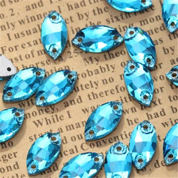 200pcs 23clolor 4 size Marquise Multi-colored Silver Base Sew On Rhinestone Beads Sewing On Horse Eye Stones Two Holes