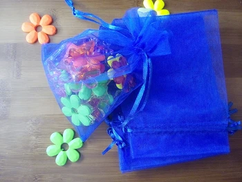 200pcs 30*40cm Royal blue Organza dovanų maišelis papuošalų pakavimo ekranas krepšiai Raišteliu maišelį apyrankės/karoliai mini Siūlų krepšys