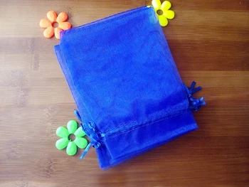 200pcs 30*40cm Royal blue Organza dovanų maišelis papuošalų pakavimo ekranas krepšiai Raišteliu maišelį apyrankės/karoliai mini Siūlų krepšys