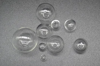 200pcs 8 10 12 14 16 18 20 25mm Mini Lemputę Pasaulyje Stiklo burbulas apvalus kamuolys, su skyle 