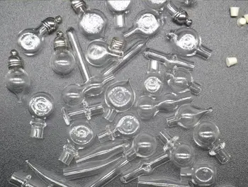 200pcs sumaišykite formos stiklo Buteliukas Pakabukas (metalinis dangtelis su guma kištukas/mini/stiklo/šarm/ ryžiai/ butelis/mini/buteliuke) karoliai pakabukas