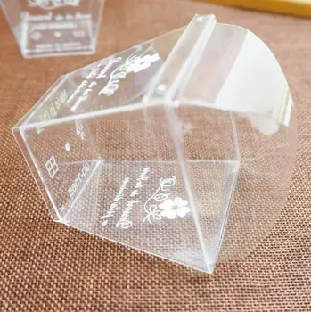 200pcs Tiramisu taurės PS skaidraus plastiko taurės putėsiai puodelis su trapecijos formos pjuvenų SN1395